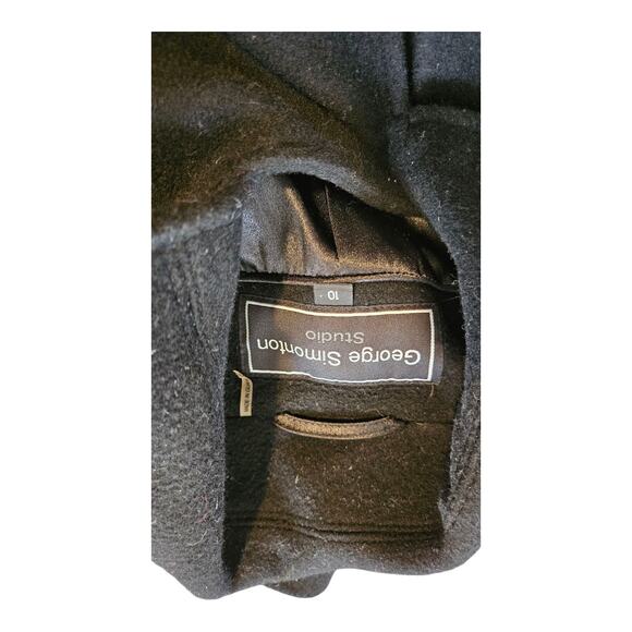 George Simonton Size 10 Black Long Sleeve Button Up Coat *flawed* - Picture 5 of 12